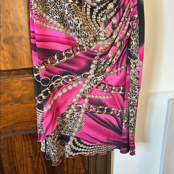 Joseph Ribkoff Asymmetrical Dress in Pink and Black - Picture 2 of 10